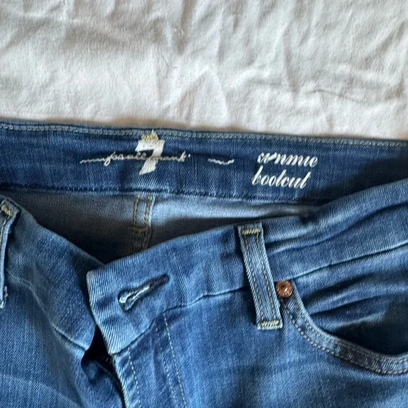 7 For All Mankind kimmie Dark Blue Boot Cut Jeans - Picture 2 of 6